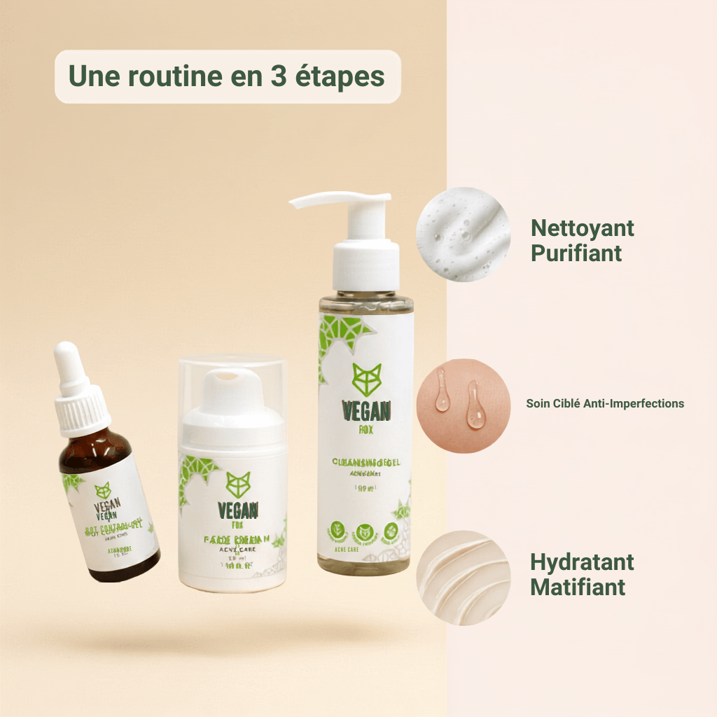 Routine Anti-Acné 3 Étapes — Peau Purifiée, Nette & Équilibrée Naturellement