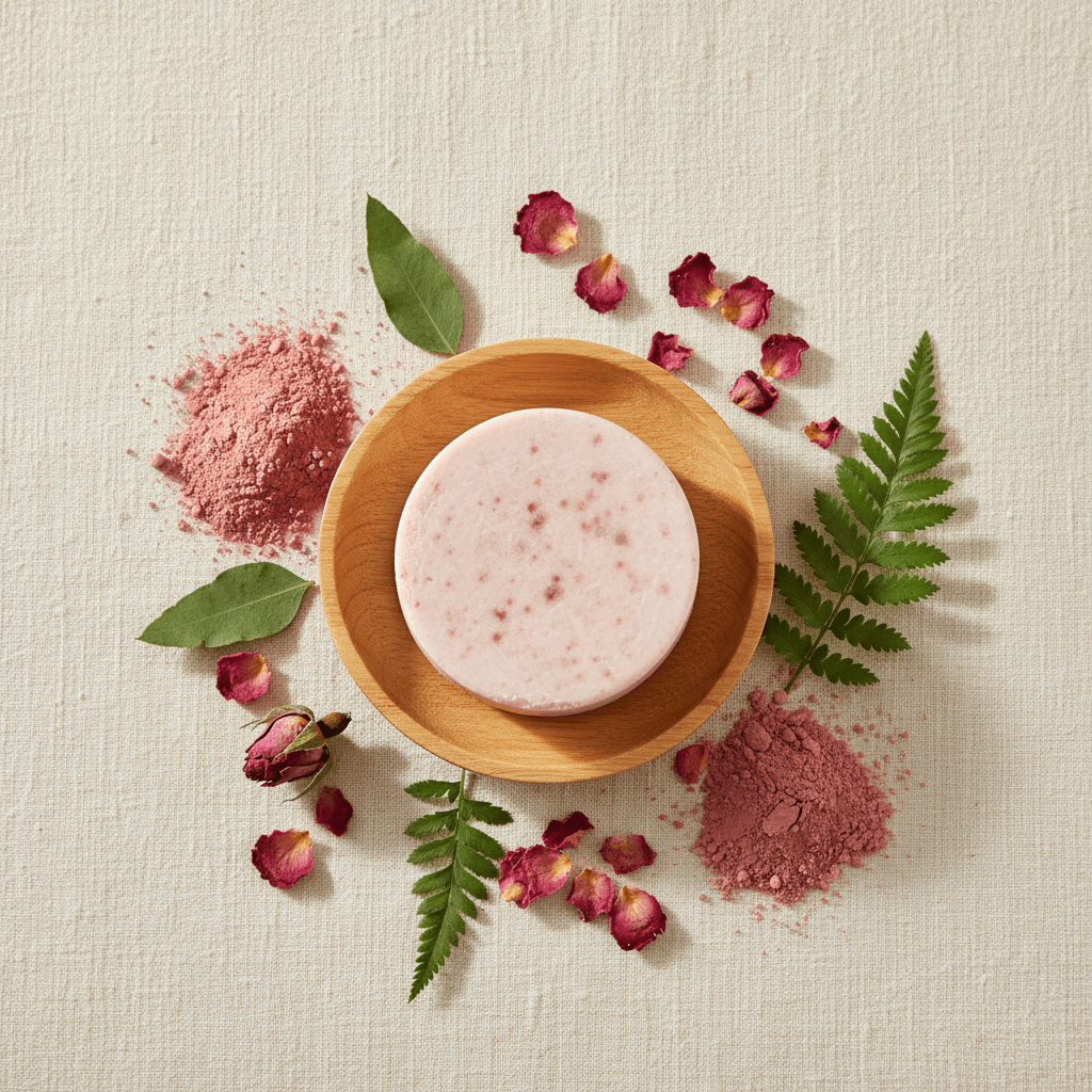 Barre Nettoyante Visage Argile Rose — Nettoyage Doux Format Solide Zéro Déchet