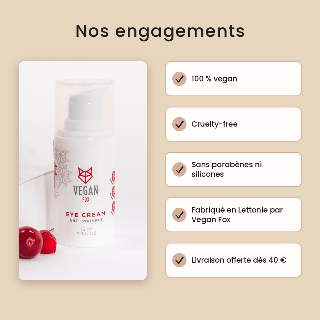 Coffret Anti-Âge Vegan Fox — Sérum, Crème Visage & Contour des Yeux