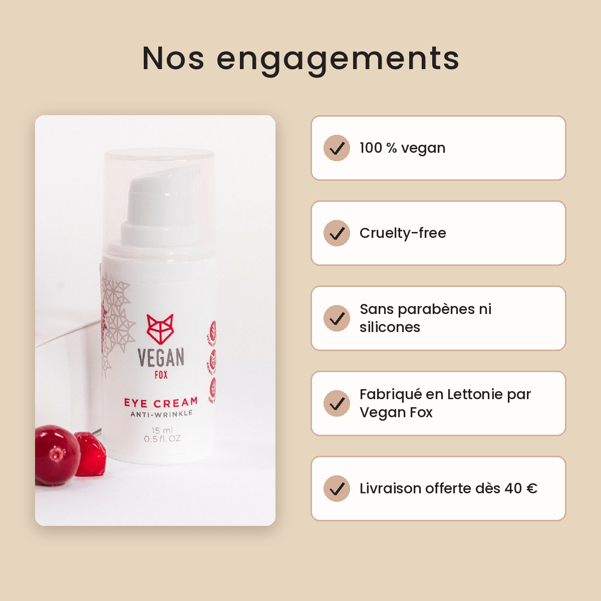 Coffret Anti-Âge Vegan Fox — Sérum, Crème Visage & Contour des Yeux