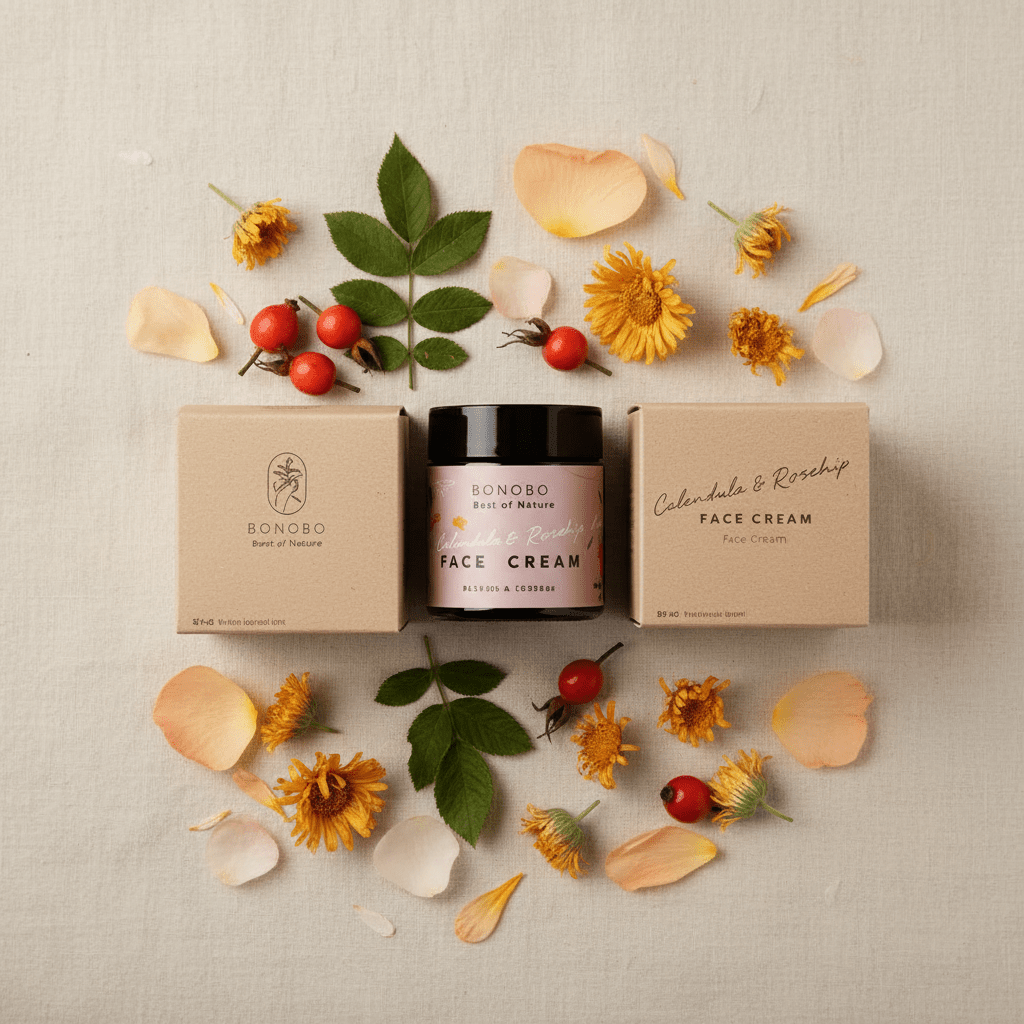 Crème Visage Calendula & Rose Musquée — Apaisante & Régénérante